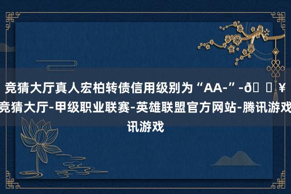 竞猜大厅真人宏柏转债信用级别为“AA-”-🔥竞猜大厅-甲级职业联赛-英雄联盟官方网站-腾讯游戏